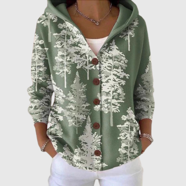 Bianca | Giacca in Maglia con Cappuccio