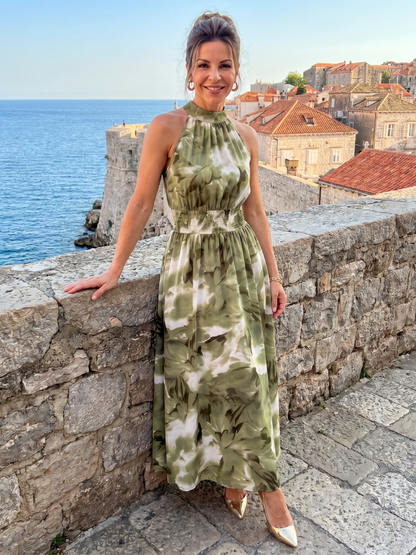 Abito Midi Claybrook a Stampa Astratta