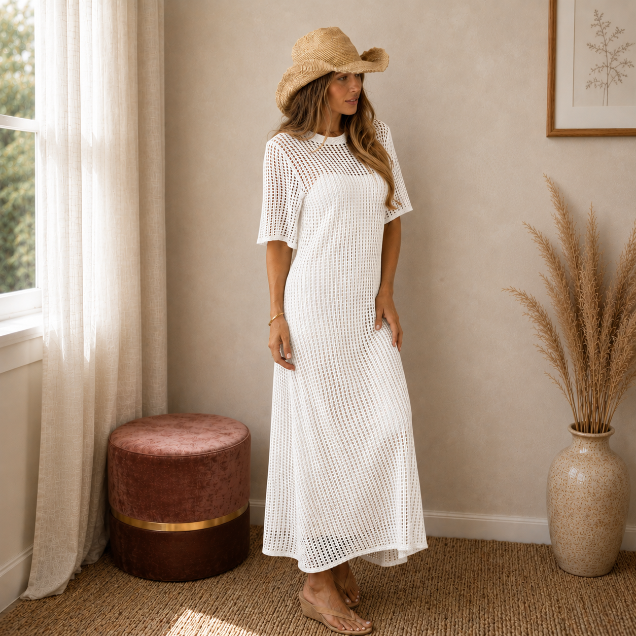 Abito Midi Lacewind in Crochet