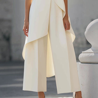 Valentina | Tuta Elegante con Top Drappeggiato a Collo Alto